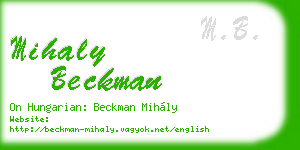 mihaly beckman business card